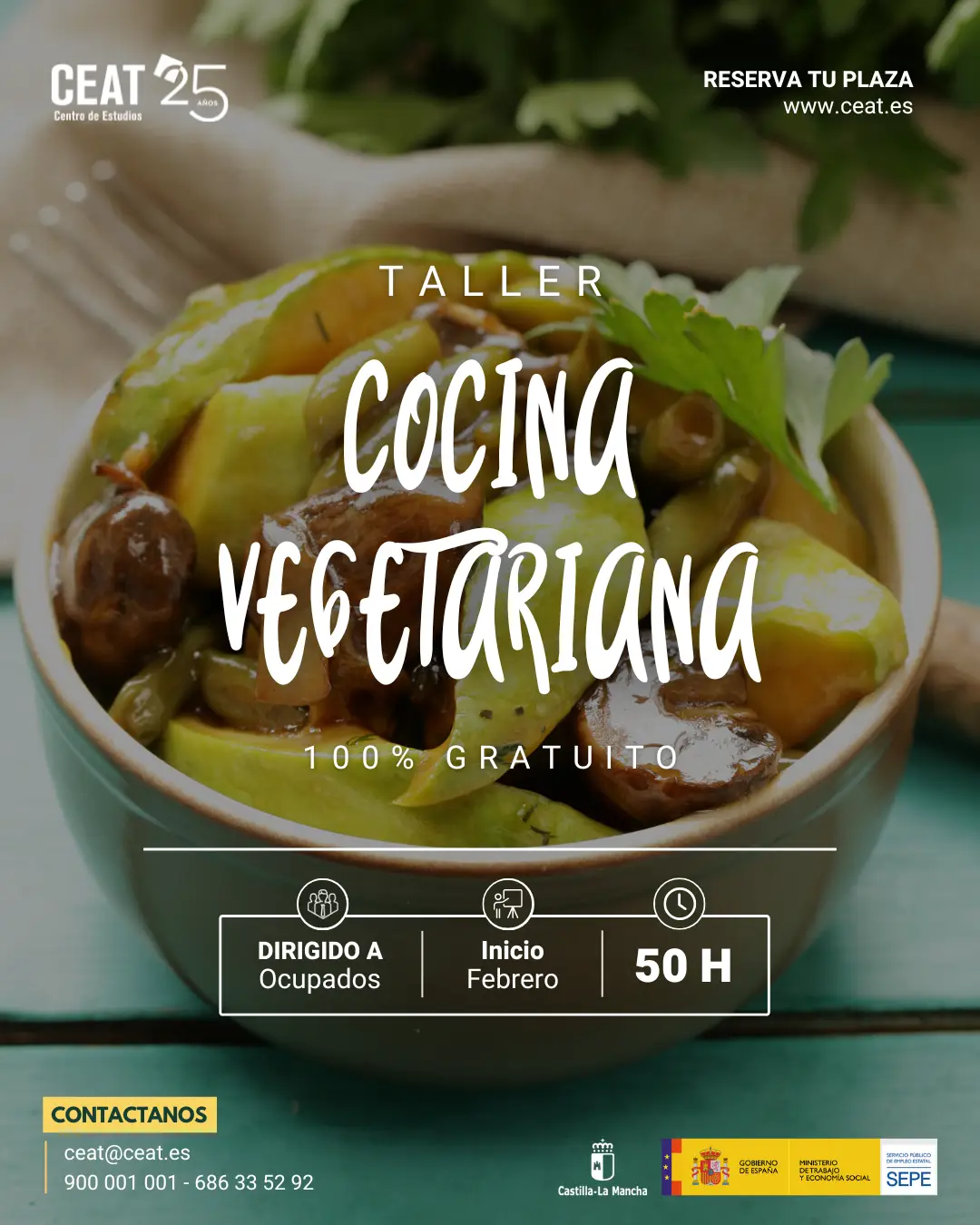 Cartel Vertical Taller De Comida Gourmet Elegante Moderno Blanco y Negro (1)